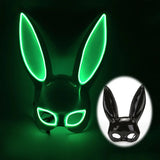 Masque Lapin Lumineux LED Néon : lumière verte