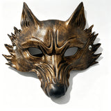 Masque de Loup Silicone Effet Métal Vieilli : demi-masque de loup en silicone effet métal, photo 3