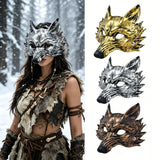 Masque de Loup Silicone Effet Métal Vieilli : demi-masque de loup en silicone effet métal, photo 5