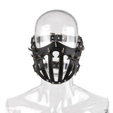 Masque Muselière et Bandeau Cuir PU : masque muselière en cuir PU sur mannequin, photo 14