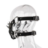 Masque Muselière et Bandeau Cuir PU : masque muselière en cuir PU sur mannequin, photo 15