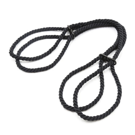 Menottes de Corde Shibari Réglables : menottes de corde torsadée à deux boucles pivotantes, photo 1