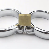 Menottes Métalliques avec Cadenas : menottes métalliques chromées fermées par un cadenas, photo 7