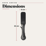 Paddle BDSM Noir et Rouge 8 Motifs : fiche dimensions détaillées, photo 2