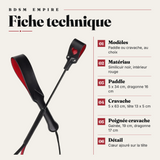 Paddle et Cravache Cœur Noir et Rouge : fiche technique