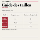 Parure Collier Rigide Doré ou Argenté : guide des tailles