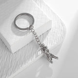 Porte-Clés Bondage Métal : porte-clés métal argenté silhouette féminine attachée, photo 7