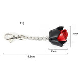 Porte-Clés Cuir Lapin, Rose, Chauve-Souris : pendentif en cuir PU noir sur chaîne et mousqueton, photo 8