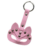 Porte-Clés Masque Cuir Clouté : porte-clés masque à oreilles en cuir PU clouté, photo 5