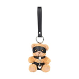 Porte-Clés Ourson Bandeau : ourson en peluche aux yeux bandés sur lanière noire, photo 6