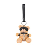 Porte-Clés Ourson Bandeau : ourson en peluche aux yeux bandés sur lanière noire, photo 8
