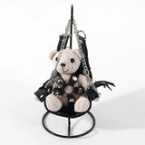 Porte-Clés Ourson Harnais : ourson peluche beige en harnais de cuir PU noir, photo 6