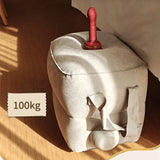 Pouf Gonflable pour Gode et Wand : pouf gonflable gris avec ouverture centrale pour jouet, photo 2