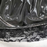 Robe Gothique Vinyle Dentelle et Croix : robe gothique noire vinyle avec dentelle et croix, photo 5