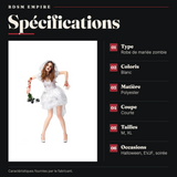 Robe Mariée Zombie Courte Blanche : spécifications