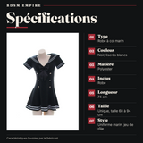Robe Marin Noire à Liserés Blancs : spécifications