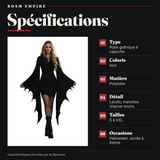 Robe Sorcière Gothique Manches Chauve-Souris : spécifications