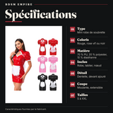 Robe Soubrette Sexy Vinyle Moulante : spécifications