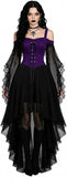 Robe Vampire Médiévale Manches Papillon : robe médiévale gothique à manches papillon en tulle, photo 2