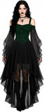 Robe Vampire Médiévale Manches Papillon : robe médiévale gothique à manches papillon en tulle, photo 4