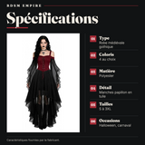 Robe Vampire Médiévale Manches Papillon : spécifications