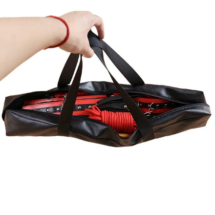 Sac de Rangement BDSM : sac noir à poignées pour accessoires BDSM, photo 1