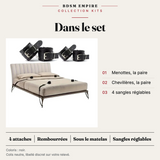 Sangles de Lit BDSM : carte du contenu, pièces numérotées et caractéristiques