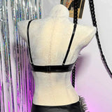 Soutien-Gorge Clouté à Pointes Noir : soutien-gorge noir brillant hérissé de pointes métalliques, photo 5