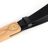 Strap BDSM Manche Bois Gravé 74 cm : strap à manche en bois gravé, photo 3