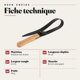 Strap BDSM Manche Bois Gravé 74 cm : fiche technique