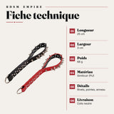 Strap Paddle Clouté BDSM : fiche dimensions détaillées, photo 2