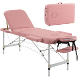 Table de Massage Érotique Pliante : table de massage pliante rose à structure aluminium et appui-tête, photo 1