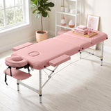 Table de Massage Érotique Pliante : table de massage pliante rose à structure aluminium et appui-tête, photo 2