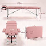 Table de Massage Érotique Pliante : table de massage pliante rose à structure aluminium et appui-tête, photo 3