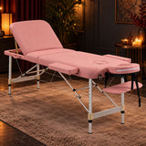 Table de Massage Érotique Pliante : table dépliée dans une ambiance tamisée aux bougies