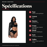 Veste Gothique Asymétrique Similicuir : spécifications