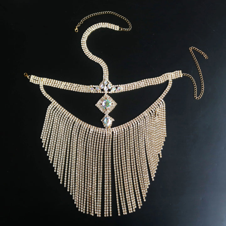 Voile de Visage Pampilles Strass Doré : voile de visage à pampilles de strass doré, photo 4