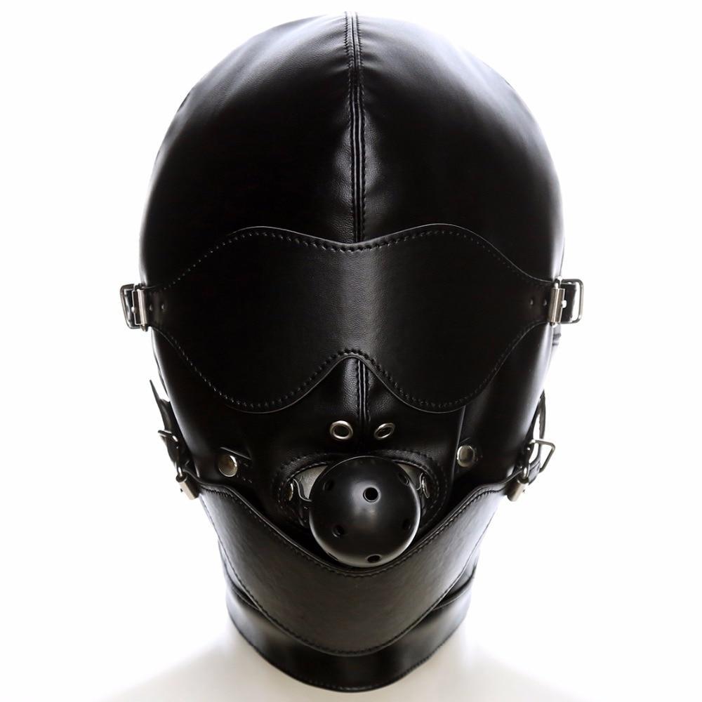Cagoule SM en coton avec 3 trous yeux et bouche idéale soirée BDSM Cagoule SM en coton avec 3 trous yeux et bouche idéale soirée BDSM