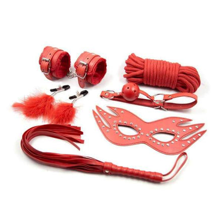 Kit Bdsm <br> Cuir Rouge