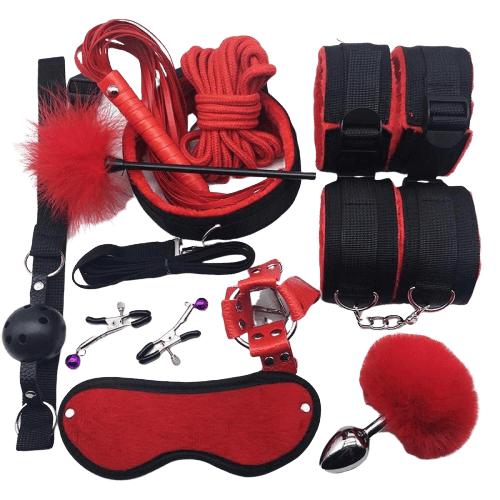 Kit Bondage 11 pieces Prix régulier €80,00 Prix réduit €59,00 4 couleurs disponibles Promotion Voir